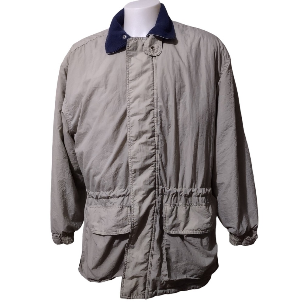 American Weekend Men's Medium Winter Coat Draw String Waist Pockets Full Zipper